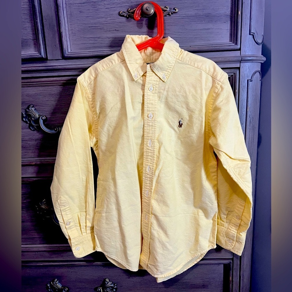 Ralph Lauren kids yellow long sleeve button down